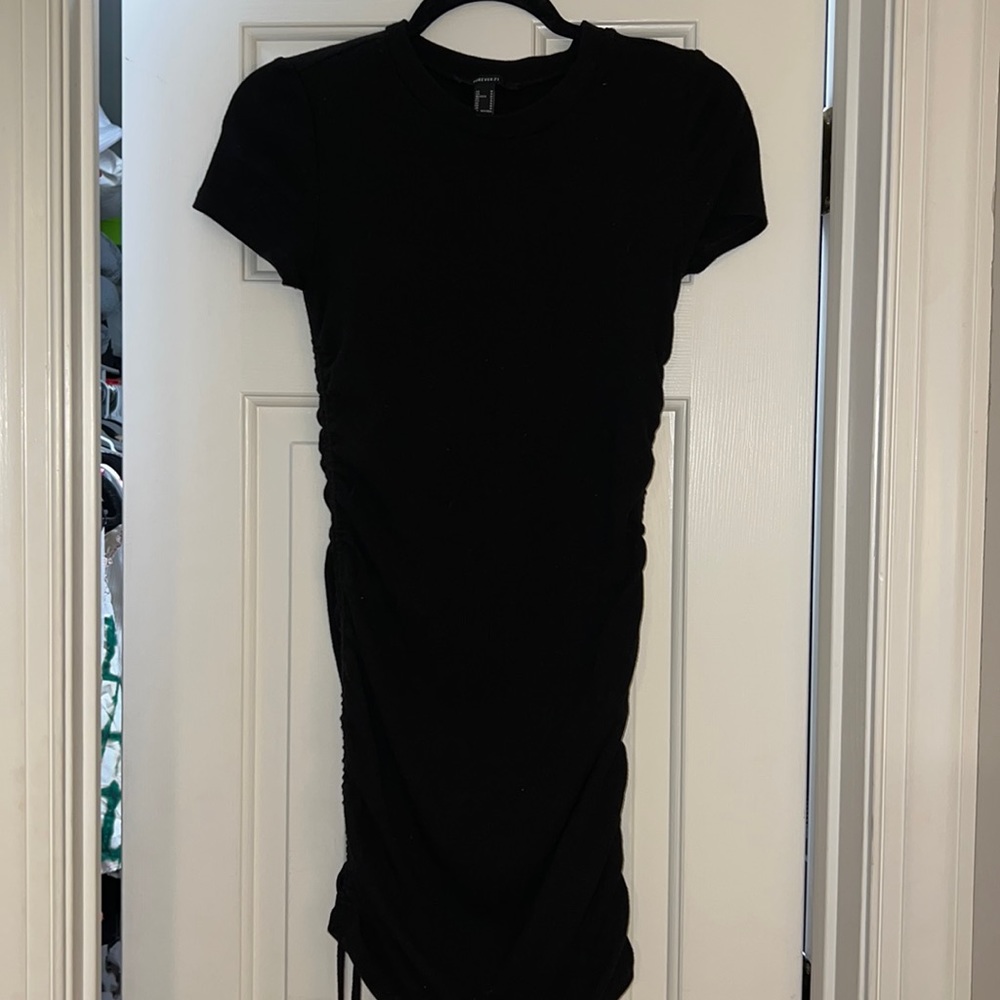 Forever 21 Black Ruched BodyCon Dress